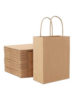 20 kraft paper bags – brown party gift bags with handles, 33x34x18 cm for birthdays and weddings