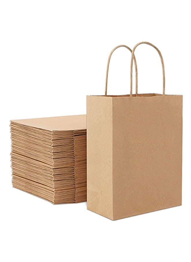 SNH Packing - 20 kraft paper bags – brown party gift bags with handles, 33x34x18 cm for birthdays and weddings - Image 1