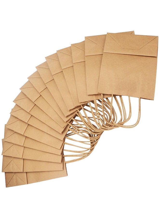 SNH Packing - 20 kraft paper bags – brown party gift bags with handles, 33x34x18 cm for birthdays and weddings - Image 1