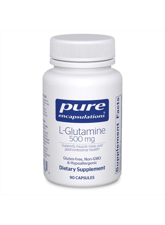 Pure Encapsulations L-جلوتامين 500 ملغ - مكمل لدعم المناعة والهضم، صحة الأمعاء والبطانة، الأيض، ودعم العضلات* - مع L-جلوتامين حر الشكل - 90 كبسولة - Image 1
