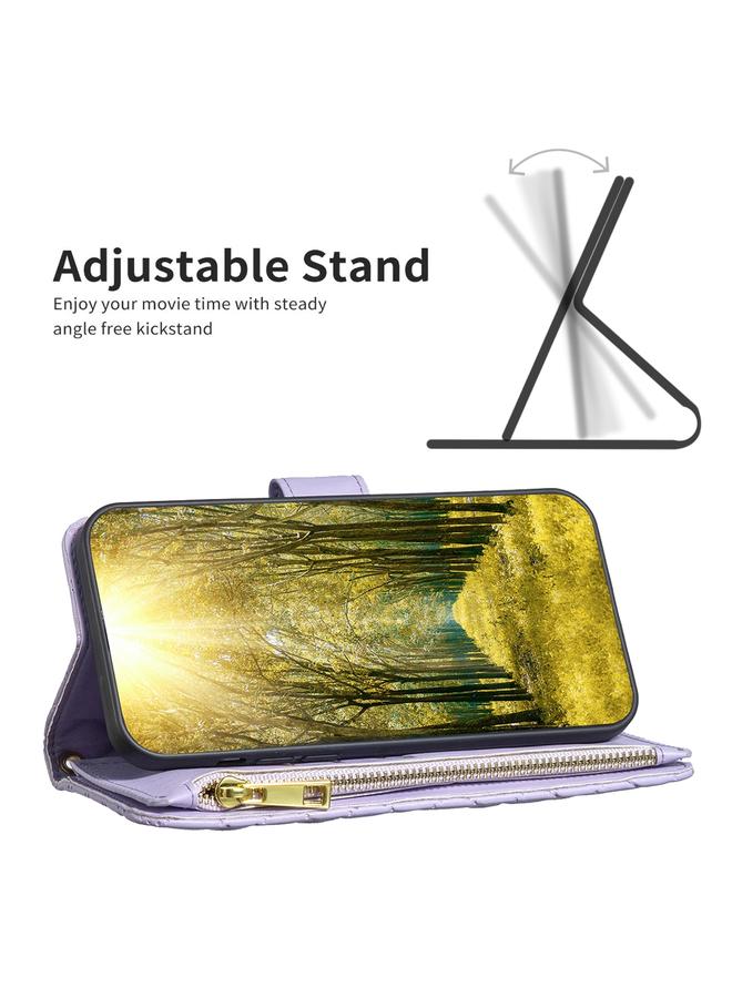 اس-توب جراب لهاتف Samsung Galaxy A15 من الجلد مع سحاب ومحفظة من الألماس - Image 5