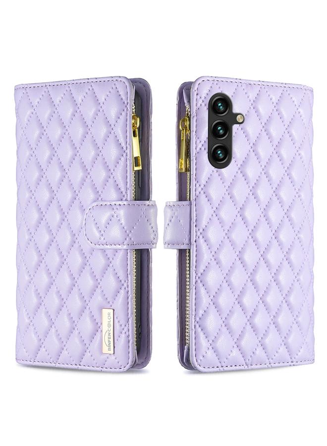 اس-توب جراب لهاتف Samsung Galaxy A15 من الجلد مع سحاب ومحفظة من الألماس - Image 1