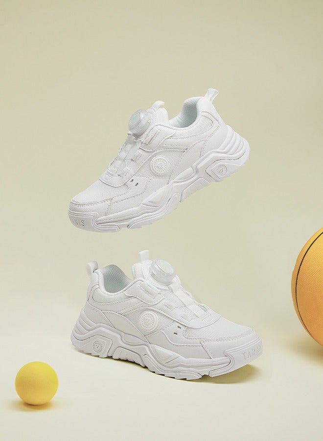 Taranis Children's Shoes  All - White Athletic Sneakers Booster - Lace White Trainers - Image 1