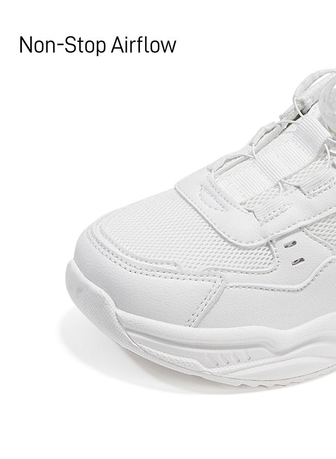 Taranis Children's Shoes  All - White Athletic Sneakers Booster - Lace White Trainers - Image 2