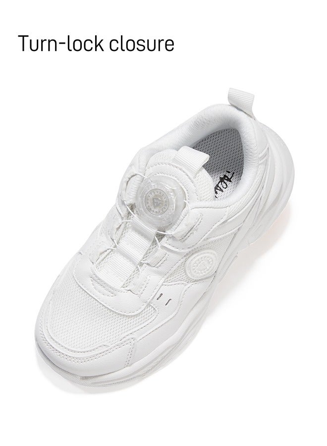 Taranis Children's Shoes  All - White Athletic Sneakers Booster - Lace White Trainers - Image 3