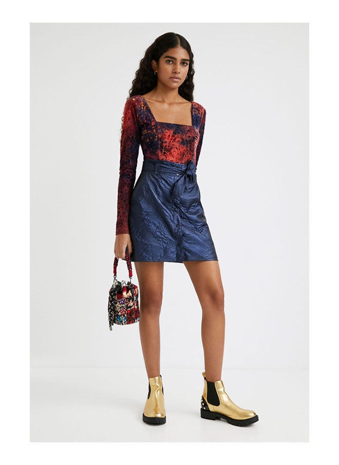 DESIGUAL Embossed Flower Slim Miniskirt  - Image 2
