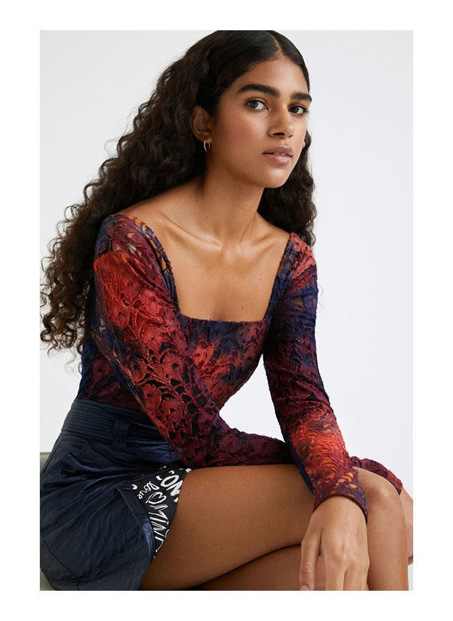 DESIGUAL Embossed Flower Slim Miniskirt  - Image 4