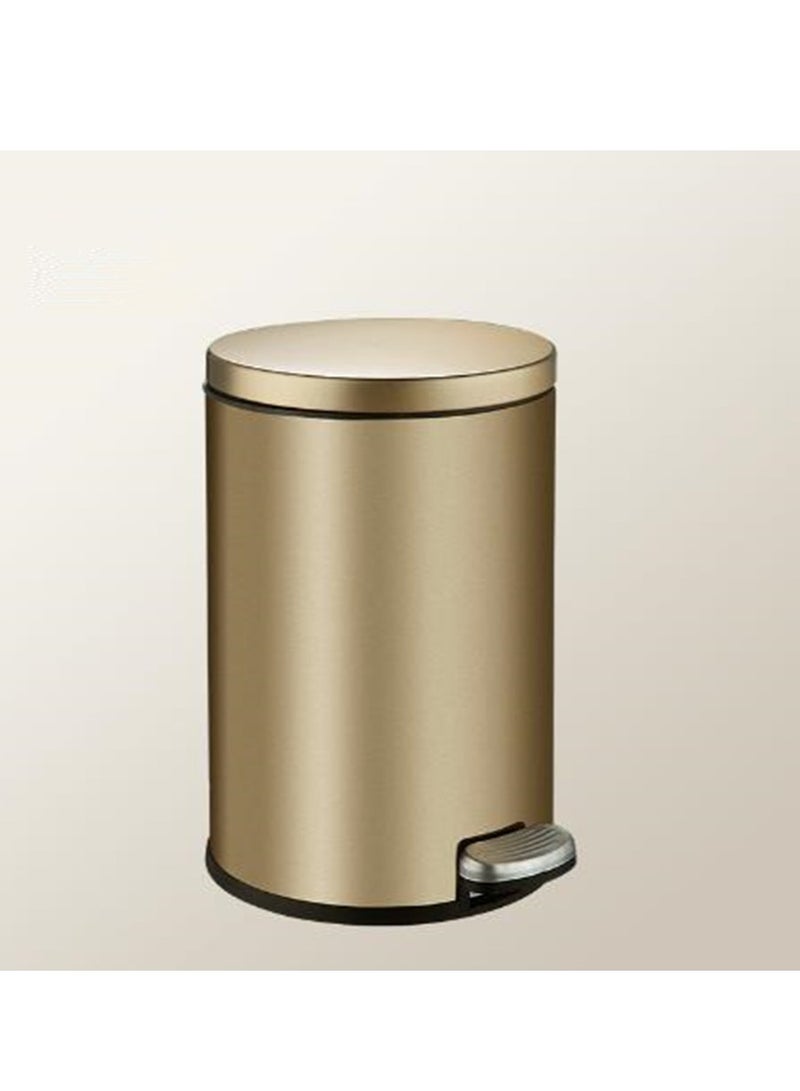 جولدن ١٢ لترا من سلة المهملات الدوّاسة المصنوعة من الفولاذ المقاوم للصدأ مع دلو داخلي قابل للنزع ومصنَّع - Image 1