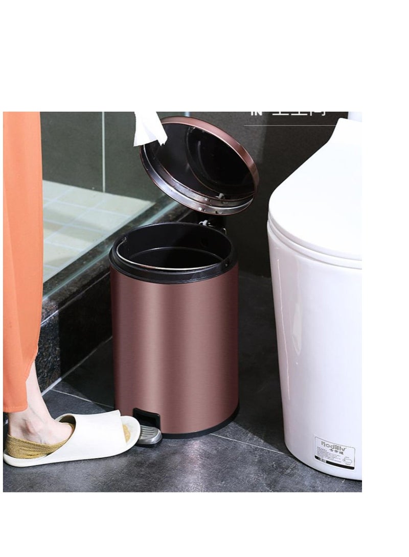 جولدن ١٢ لترا من سلة المهملات الدوّاسة المصنوعة من الفولاذ المقاوم للصدأ مع دلو داخلي قابل للنزع ومصنَّع - Image 4