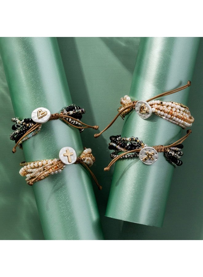 DEMDACO Beaded Love Black One Size Glass And Metal Charm Bracelet - Image 5