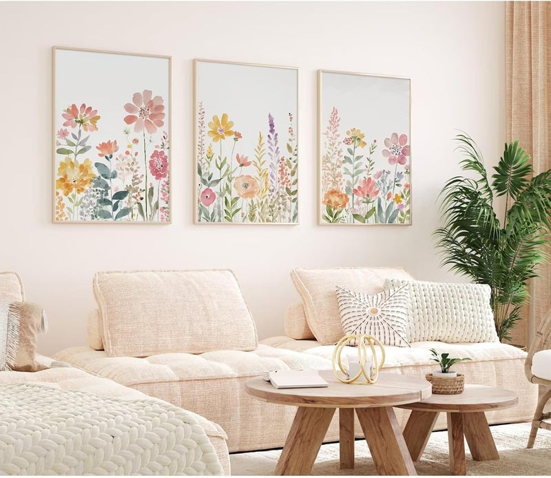 Youillne Watercolor Wildflower Wall Art Set of 3 - Image 5