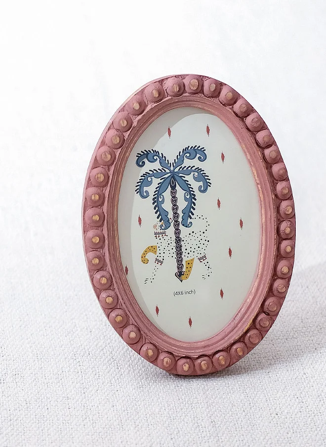 تشومباك Wooden Oval Photo Frame- 4x6 Rust