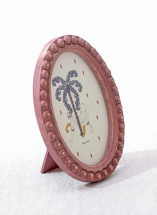 Chumbak  Wooden Oval Photo Frame- 4x6 Rust  | Best Price UAE