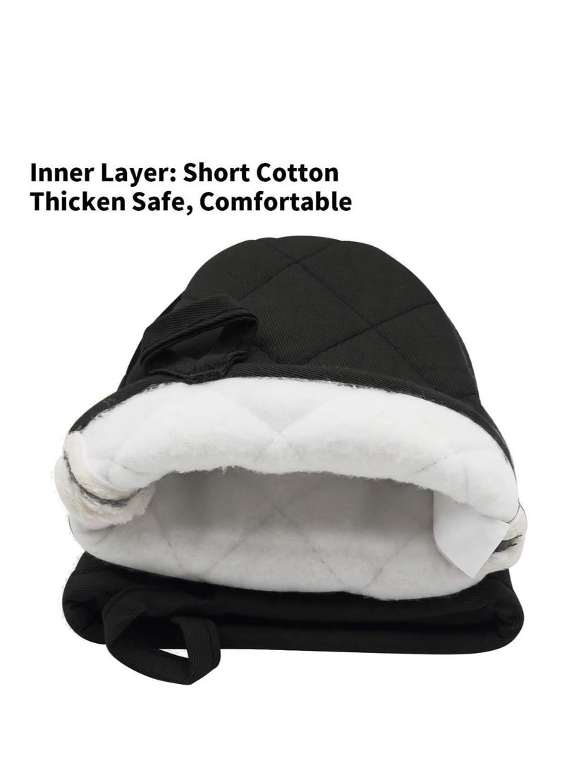 SOLARAE 1 Pair Microwave Mitts Pot Holder Heat Resistant Neoprene Cotton Gloves Surfaces Non-Slip Short Oven Gloves - Image 3