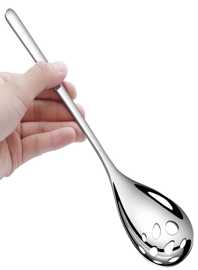 AYFDISHS Slotted & Solid Serving Spoons Set, 9.4 Inch Stainless Steel Serving Utensils for Kitchen, Party, Buffet Tableware Set, Extra Large - Professional Restaurant Size, 2-Piece - Image 4