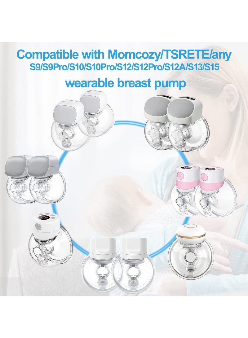 Barakah Pump Parts Flange Inserts 13/15/17/19/21mm for Momcozy Wearable Breast Pump S12 Pro/S9 Pro/S12/S9 for TSRETE/Spectra/Medela 24mm Shields/Flanges Include Silicone Diaphragm & Duckbill Valve - Image 3
