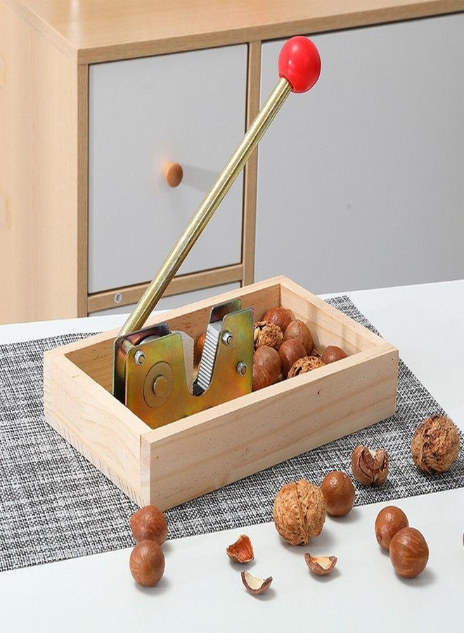 CLEABANKE Nut Crackers For All Nuts Set Manual nut cracker Nut Tongs Walnuts Open Tool Handle Manual Cracker with Wood Base - Image 2