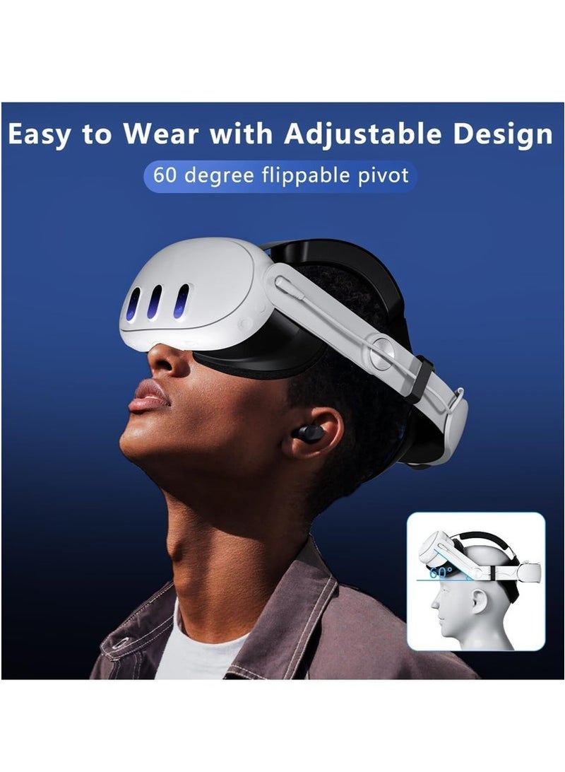 Head Strap with Battery Compatible with Meta/Oculus Quest 3/Quest 3S, 10000mAh Fast Charging Battery Pack Extend 8H Playtime, RGB Light Adjustable Elite Strap Enhanced Support  Balance in VR - Image 4