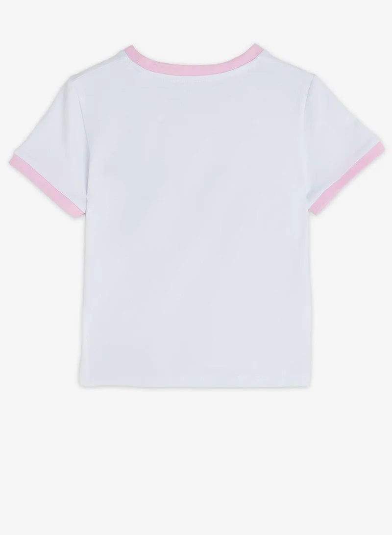 Guess Pure White Youth Graphic Crew Neck T-Shirt for Women | Best Price UAE