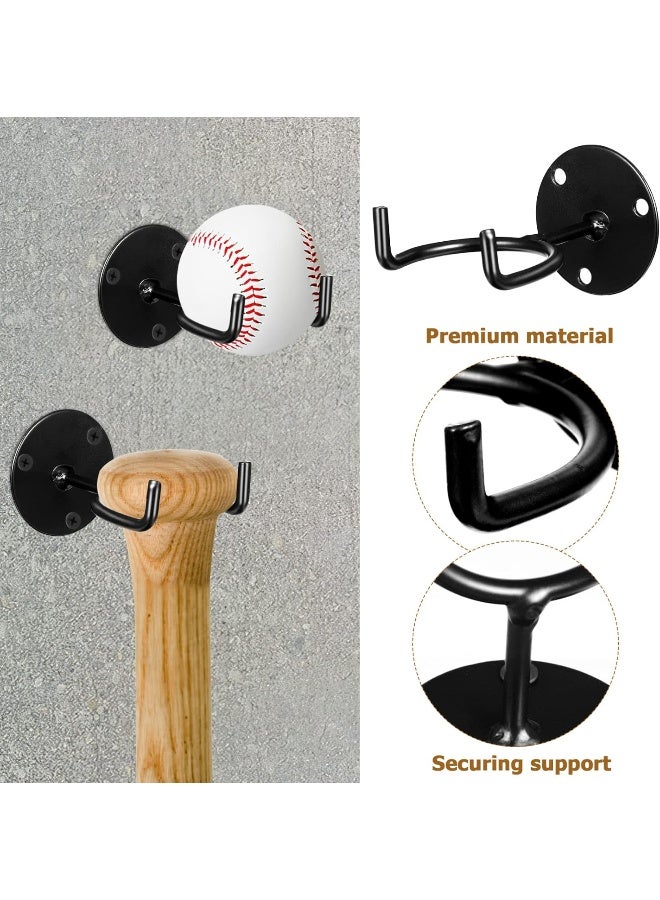 BESPORTBLE 6pcs Baseball Holder Baseball Bat Metal Baseball Softball Bat Hanger Racks Caddy Wall Mount Display Stand for Man Cave Decor Sports Memorabilia Ball Storage Rack - Image 3