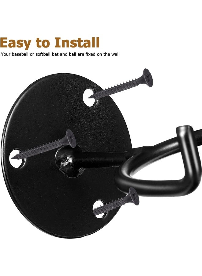 BESPORTBLE 6pcs Baseball Holder Baseball Bat Metal Baseball Softball Bat Hanger Racks Caddy Wall Mount Display Stand for Man Cave Decor Sports Memorabilia Ball Storage Rack - Image 1