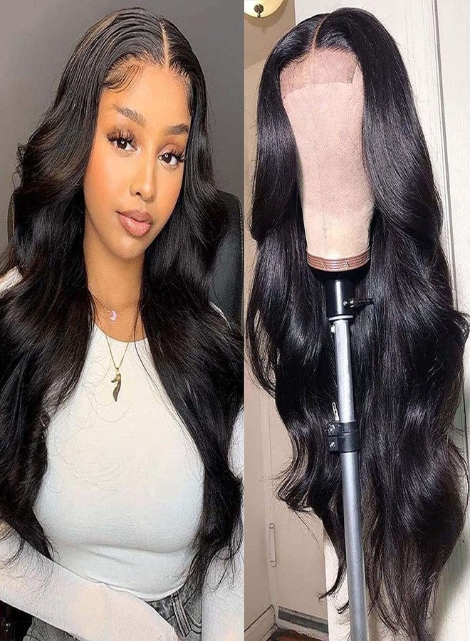 VTAOZI Body Wave Lace Front Wigs Human Hair Pre Plucked for Black Women 4x4 Lace Closure Wigs Human Hair 180% Density Brazilian Glueless Wigs Human Hair 24 Inch - Image 1