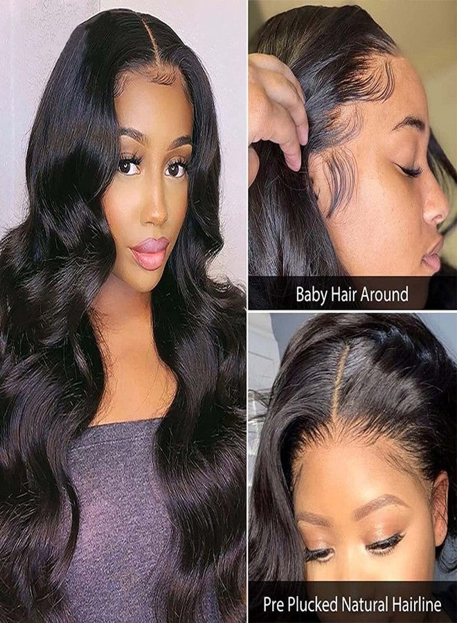 VTAOZI Body Wave Lace Front Wigs Human Hair Pre Plucked for Black Women 4x4 Lace Closure Wigs Human Hair 180% Density Brazilian Glueless Wigs Human Hair 24 Inch - Image 4