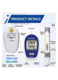 HMD GlucoLeader Enhance Blood Sugar Monitor with 10+50 Test Strips and Lancets - 800 Memory Diabetes Testing Kit in mg/dL - CE & ISO Certified Blood Glucose Monitor Sugar test Kit (Made In Taiwan)  - Image 3