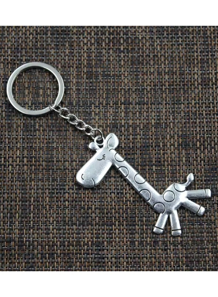 Goolsky New Fashion Keychain 66x36mm Running Giraffe Deer Pendants DIY Men Silver Bronze Color Car Key Chain Ring Holder Souvenir Gift  - Image 4