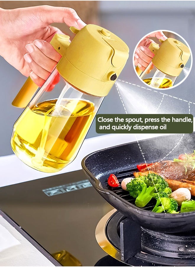 Generic - Oil Spray Bottle for Cooking, Oil Dispenser for Kitchen, 470ml 2 in 1 Glass Oil Bottle For Cooking, Kitchen, BBQ, Air Fryer, Salad, Baking - Image 1