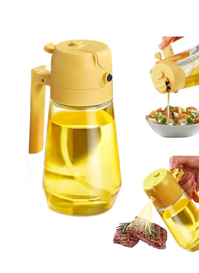 Generic - Oil Spray Bottle for Cooking, Oil Dispenser for Kitchen, 470ml 2 in 1 Glass Oil Bottle For Cooking, Kitchen, BBQ, Air Fryer, Salad, Baking - Image 1