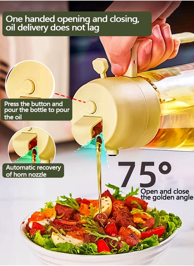 Generic - Oil Spray Bottle for Cooking, Oil Dispenser for Kitchen, 470ml 2 in 1 Glass Oil Bottle For Cooking, Kitchen, BBQ, Air Fryer, Salad, Baking - Image 1