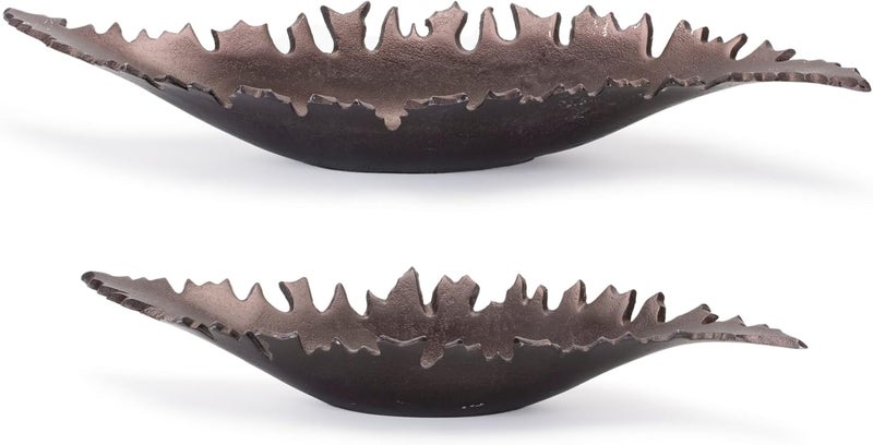 Melrose Bowl Set of 2 Aluminum 175inch Length x 65inch Width x 25inch Height 18inch Length x 625inch Width x 25inch Height
