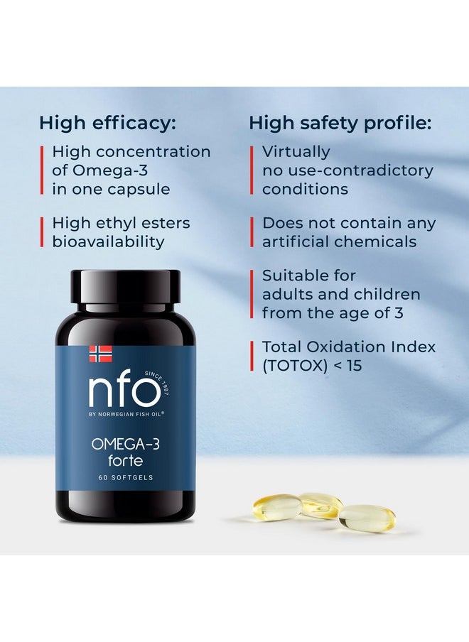 NFO Omega 3 Forte [60 Capsules] Norwegian Fish Oil With High Concentration Of Epa:Dha Formula With Vitamin E Natural Complex For Adults And Kids +3 Years Made In Norway From Freshly Caught Wild Fish  - Image 4