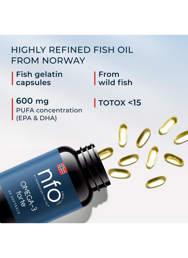NFO Omega 3 Forte [60 Capsules] Norwegian Fish Oil With High Concentration Of Epa:Dha Formula With Vitamin E Natural Complex For Adults And Kids +3 Years Made In Norway From Freshly Caught Wild Fish  - Image 3