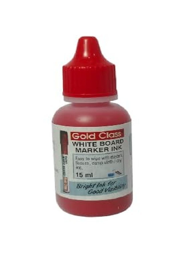 Gold Class White Board Marker Ink(15ml)-Pack of 6. Easily refillable| Suitable for Multiple Surfaces | Office Stationery | School Stationery (Red) - Image 1