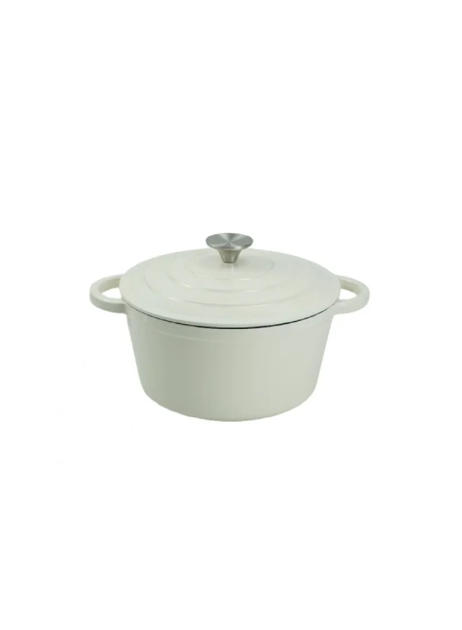DANUBE HOME Chef's Delight Cast Iron Casserole – Heavy-Duty Pre-Seasoned Dutch Oven for Stews, Soups, Baking & Slow Cooking, Oven-Safe, Durable Cookware for Home & Professional Use - Diameter 26CM , 5L