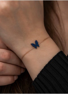 Blue Butterfly Bracelet - Silver