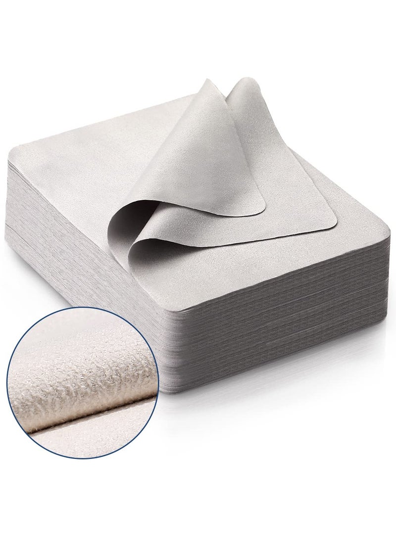 iGeyzoe 100 PCS Glasses Clean Cloth Suede Lens Clean Cloth for Lenses Glasses Screens Cameras iPad iPhone Eyeglasses 6x7 100PCSGrey 