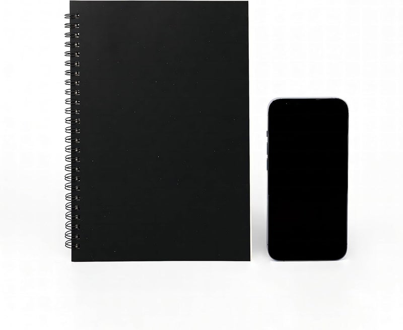DSTELIN 9 inch x 6 inch 100GSM Blank Spiral Notebook 1Pack Soft Cover Sketch book 160 Pages  80 Sheets Black  - Image 3