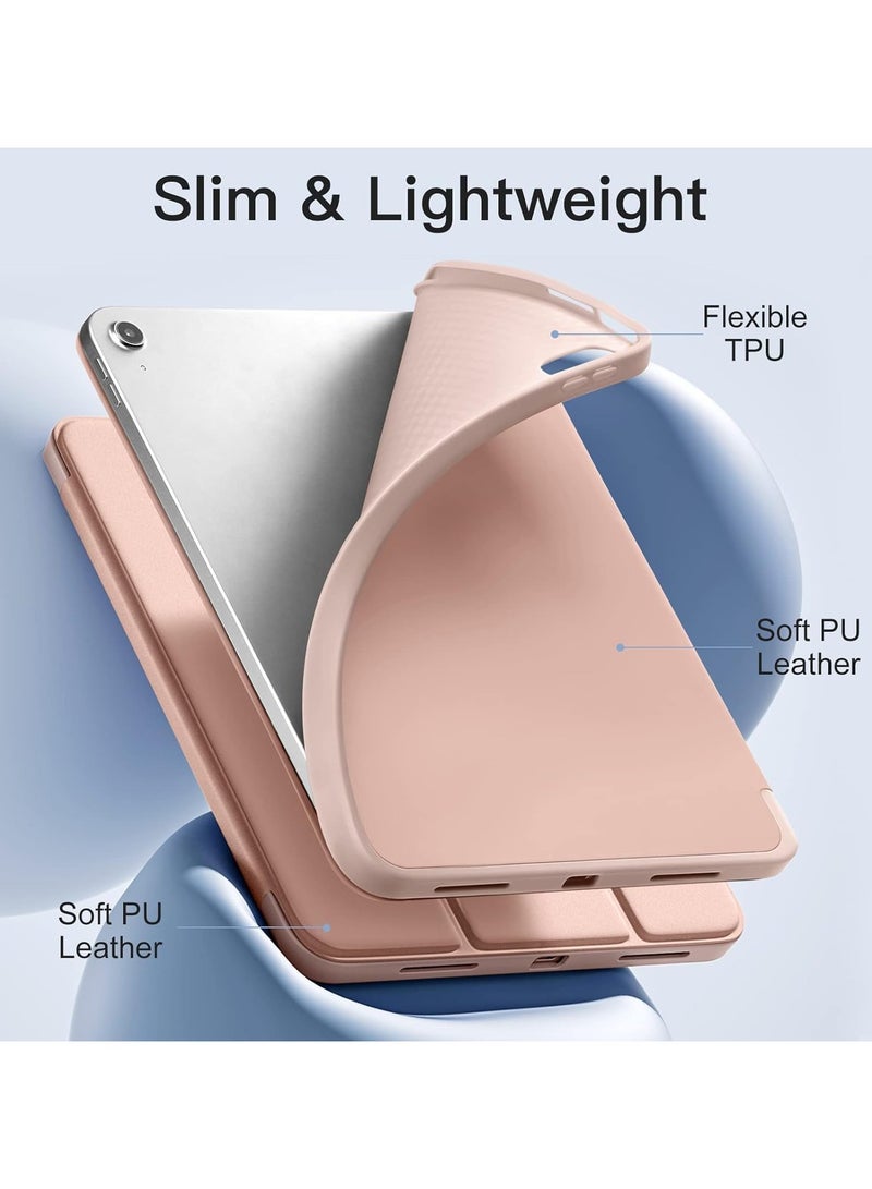 TIGER Compatible with iPad 10th Generation Case 10.9 Inch (2022) – Slim Trifold Stand Protective Cover with Pencil Holder – Soft TPU Back – Auto Sleep/Wake Function – Lightweight & Durable Smart Case  ROSE PINK - Image 4