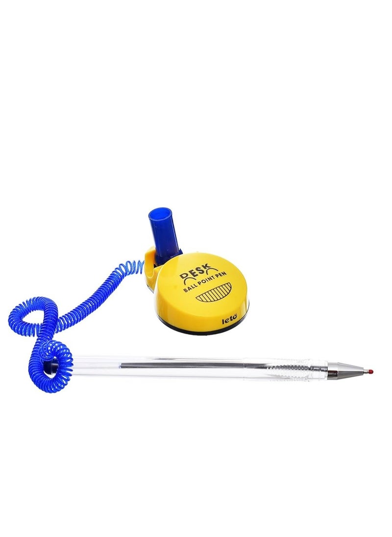 Leto Leto SA-601 Desk-Top Ballpoint Pen 0.7mm Blue Ink for Office and School With Premium And Eco-Friendly Material - Blue Yellow  - Image 1