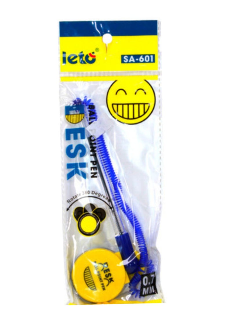 Leto Leto SA-601 Desk-Top Ballpoint Pen 0.7mm Blue Ink for Office and School With Premium And Eco-Friendly Material - Blue Yellow  - Image 2