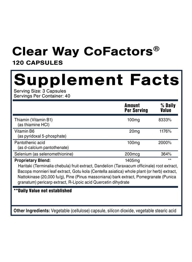 Quicksilver Scientific Clear Way Cofactors - Body Detox Cleanse Support with Vitamin B1, Dandelion Extract, Quercetin & Nattokinase Enzyme - Antioxidant Cleanse to Support Gut Health (120 Capsules) - Image 2