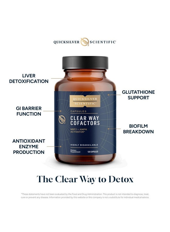 Quicksilver Scientific Clear Way Cofactors - Body Detox Cleanse Support with Vitamin B1, Dandelion Extract, Quercetin & Nattokinase Enzyme - Antioxidant Cleanse to Support Gut Health (120 Capsules) - Image 3