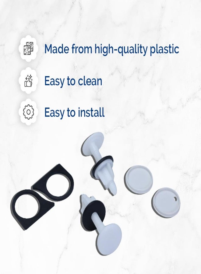 Parryware Solid SC EWC Seat Cover Hinge Kit New Round | Fixing Kit for EWC models | Plastic Seat Cover Fixtures (Pack of 5) - Image 2