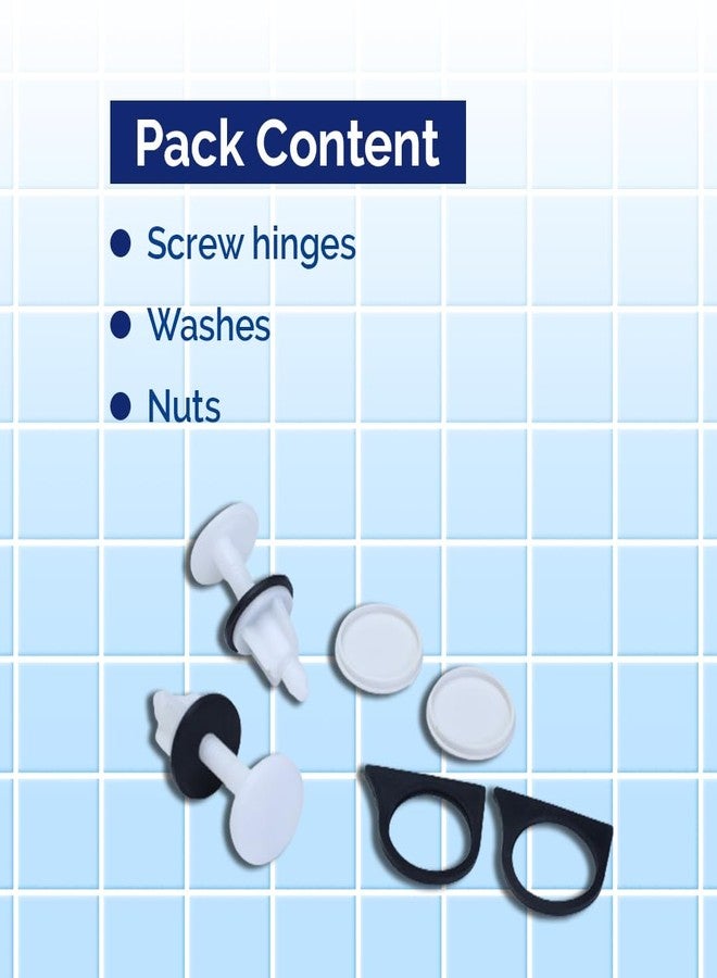 Parryware Solid SC EWC Seat Cover Hinge Kit New Round | Fixing Kit for EWC models | Plastic Seat Cover Fixtures (Pack of 5) - Image 3