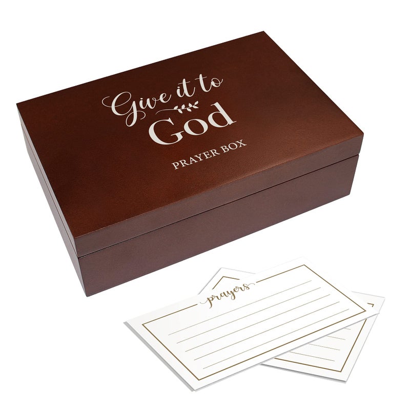 Lillian Rose Give It to God Box with 30 Prayer Cards 425 Brown
