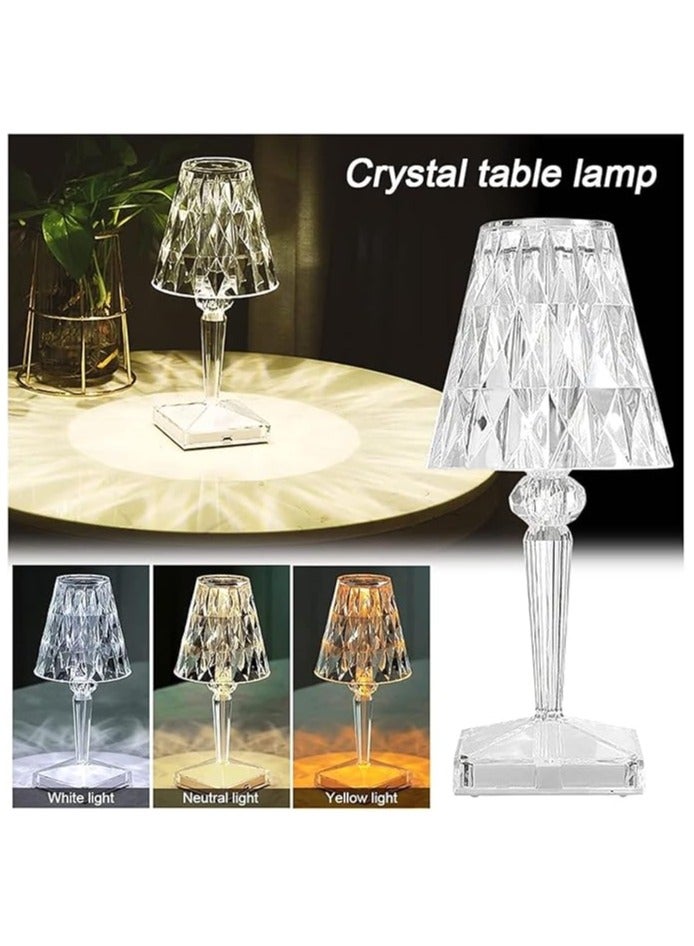 Organized Home Diamond Crystal Table Lamp with USB Charging Port - Touch Night Light for Bedroom Living Room Study Room Office - Image 3