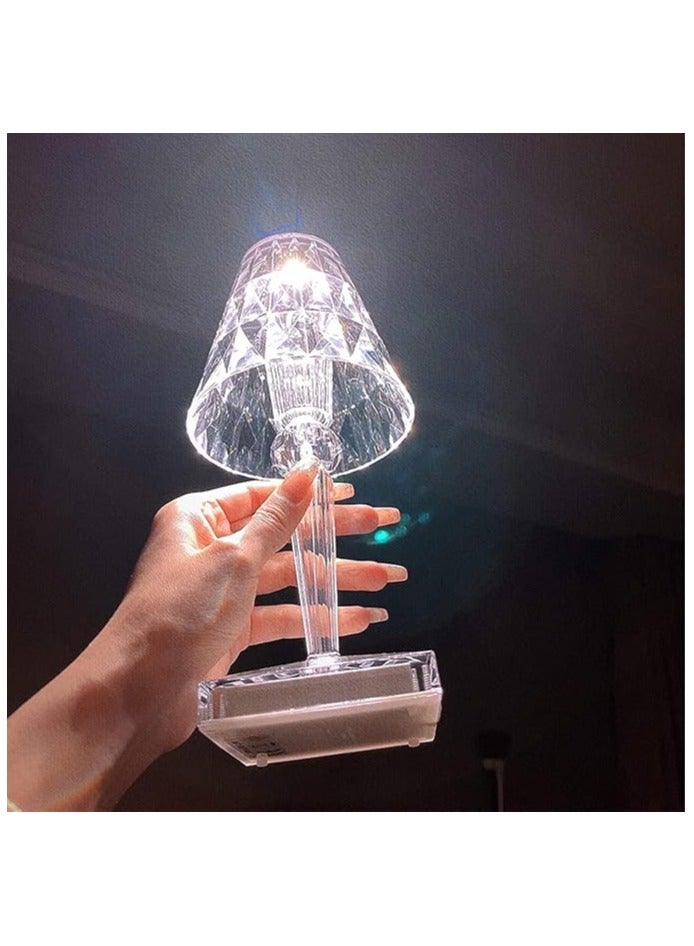 Organized Home Diamond Crystal Table Lamp with USB Charging Port - Touch Night Light for Bedroom Living Room Study Room Office - Image 4